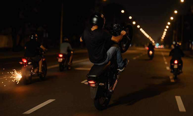 Motoqueiros vandalizam a madrugada manauara