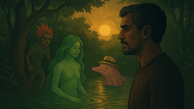 “O Natal Encantado de Raimundo” – Raimundo nunca gostou de dezembro. Isso não tinha nada a ver com neve, trenós ou renas voadoras — afinal, ali na beira do rio Solimões, quem mandava era o calor e o cheiro de chuva.