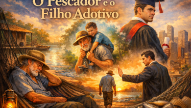 O Pescador e o Filho Adotivo - Não sei dizer exatamente como nasceu o amor entre Teodoro e Jacira. Só sei que nasceu longe, muito longe — lá no fundo do mato, onde o silêncio ensina mais do que qualquer escola. Teodoro era pescador. Pobre, como nunca fez questão de esconder. Nunca frequentou sala de aula, não sabia ler nem escrever, mas conhecia o rio como quem conhece o próprio corpo. Na rede, descansava o cansaço dos dias; na água, enfrentava tudo para não deixar faltar comida. Pescava para vender na cidade, não para enriquecer — apenas para não morrer de fome. Mesmo assim, alimentava um sonho grande demais para quem tinha tão pouco: ver o filho formado, doutor, alguém apontando e dizendo, sem constrangimento:Esse médico é filho de um pescador. O destino, porém, não costuma pedir licença. Jacira foi embora. Uns diziam que seguiu para a cidade grande com um antigo amor; outros nunca souberam ao certo. O fato é que Teodoro ficou. Ficou sozinho com Argeu nos braços — o filho que não era de sangue, mas era de alma. Criou-o com sacrifício. Houve dias em que não comeu para que o menino comesse duas vezes. Durante dezesseis anos, Argeu foi seu único mundo. Desde os dois anos de idade, aprenderam juntos que o que sustenta uma família não é o sobrenome, é o cuidado. Foram mais que pai e filho. Foram amigos. Companheiros contra tudo e todos. Teodoro nunca enxergou adoção como falta — para ele, adotar era amar em dobro. Nunca passou por sua cabeça explicar ao menino que não era seu filho biológico. Afinal, quem adota, o faz por amor. Pais de adoção são almas que sustentam outras almas em crescimento. O tempo passou. Argeu cresceu, estudou, conheceu novos caminhos, novos amigos, um namoro. E, aos poucos, foi se afastando do pai. Quatro anos se passaram. No último ano, quase não dava notícias. Até que um dia, a saudade apertou demais em Teodoro. Vestiu seu melhor terno de brim e foi atrás do filho Ao chegar, alguém lhe disse:Seu filho está recebendo hoje o diploma de doutor. O coração do pescador quase saiu do peito. Queria abraçar o filho do coração, viver aquele momento único. Mas, ao se aproximar, Argeu foi direto, frio: Com esse terno você não pode entrar. Vá embora. - Volte para os seus peixes. Minha vida agora é outra. - Apresentar você aos meus amigos seria uma vergonha. Teodoro tentou falar: - Filho, para você estudar eu precisei muito pescar. Sou um homem honesto. Sempre quis um filho inteligente, formado… Parou. Respirou fundo. E completou, com a voz cansada: - Vejo na minha frente alguém que estudou muito, mas não aprendeu o essencial. Quem rejeita o pai rejeita a si mesmo — e carrega um vazio que diploma nenhum preenche. Teodoro baixou a cabeça e saiu. As lágrimas misturavam-se à poeira do caminho. Aquele deveria ser o dia mais feliz de sua vida. De volta ao seu lugar, perdeu o gosto por tudo. Passava os dias na rede. Não pescava, não comia, apenas existia. Os amigos tentaram ajudar, mas a dor da ingratidão é silenciosa e profunda. Cerca de um ano depois, encontraram o pescador morto em sua rede. Magro. Encolhido. Com o rosto marcado por um sofrimento que ninguém conseguiu aliviar. Teodoro carregou a dor da ingratidão até o fim. Nada dói tanto quanto a ingratidão de um filho. Sentiu que fracassou, que todo amor foi em vão — e mesmo assim, nunca deixou de amar. Todos atravessamos fases. Todos erramos. Uns mais, outros menos. Mas nunca abandone seu velho pai ou sua velha mãe. Graças a eles, você existe. Um coração idoso continua amando — mas precisa de muito mais cuidado. Porque amor é vida. Quando você muda a maneira como vê as coisas, as coisas que você vê também mudam. Por Almir Souza Revista Fama Amazônica O Pescador e o Filho Adotivo - Não sei dizer exatamente como nasceu o amor entre Teodoro e Jacira. Só sei que nasceu longe, muito longe — lá no fundo do mato, onde o silêncio ensina mais do que qualquer escola. Teodoro era pescador. Pobre, como nunca fez questão de esconder. Nunca frequentou sala de aula, não sabia ler nem escrever, mas conhecia o rio como quem conhece o próprio corpo. Na rede, descansava o cansaço dos dias; na água, enfrentava tudo para não deixar faltar comida. Pescava para vender na cidade, não para enriquecer — apenas para não morrer de fome. Mesmo assim, alimentava um sonho grande demais para quem tinha tão pouco: ver o filho formado, doutor, alguém apontando e dizendo, sem constrangimento:Esse médico é filho de um pescador. O destino, porém, não costuma pedir licença. Jacira foi embora. Uns diziam que seguiu para a cidade grande com um antigo amor; outros nunca souberam ao certo. O fato é que Teodoro ficou. Ficou sozinho com Argeu nos braços — o filho que não era de sangue, mas era de alma. Criou-o com sacrifício. Houve dias em que não comeu para que o menino comesse duas vezes. Durante dezesseis anos, Argeu foi seu único mundo. Desde os dois anos de idade, aprenderam juntos que o que sustenta uma família não é o sobrenome, é o cuidado. Foram mais que pai e filho. Foram amigos. Companheiros contra tudo e todos. Teodoro nunca enxergou adoção como falta — para ele, adotar era amar em dobro. Nunca passou por sua cabeça explicar ao menino que não era seu filho biológico. Afinal, quem adota, o faz por amor. Pais de adoção são almas que sustentam outras almas em crescimento. O tempo passou. Argeu cresceu, estudou, conheceu novos caminhos, novos amigos, um namoro. E, aos poucos, foi se afastando do pai. Quatro anos se passaram. No último ano, quase não dava notícias. Até que um dia, a saudade apertou demais em Teodoro. Vestiu seu melhor terno de brim e foi atrás do filho Ao chegar, alguém lhe disse:Seu filho está recebendo hoje o diploma de doutor. O coração do pescador quase saiu do peito. Queria abraçar o filho do coração, viver aquele momento único. Mas, ao se aproximar, Argeu foi direto, frio: Com esse terno você não pode entrar. Vá embora. - Volte para os seus peixes. Minha vida agora é outra. - Apresentar você aos meus amigos seria uma vergonha. Teodoro tentou falar: - Filho, para você estudar eu precisei muito pescar. Sou um homem honesto. Sempre quis um filho inteligente, formado… Parou. Respirou fundo. E completou, com a voz cansada: - Vejo na minha frente alguém que estudou muito, mas não aprendeu o essencial. Quem rejeita o pai rejeita a si mesmo — e carrega um vazio que diploma nenhum preenche. Teodoro baixou a cabeça e saiu. As lágrimas misturavam-se à poeira do caminho. Aquele deveria ser o dia mais feliz de sua vida. De volta ao seu lugar, perdeu o gosto por tudo. Passava os dias na rede. Não pescava, não comia, apenas existia. Os amigos tentaram ajudar, mas a dor da ingratidão é silenciosa e profunda. Cerca de um ano depois, encontraram o pescador morto em sua rede. Magro. Encolhido. Com o rosto marcado por um sofrimento que ninguém conseguiu aliviar. Teodoro carregou a dor da ingratidão até o fim. Nada dói tanto quanto a ingratidão de um filho. Sentiu que fracassou, que todo amor foi em vão — e mesmo assim, nunca deixou de amar. Todos atravessamos fases. Todos erramos. Uns mais, outros menos. Mas nunca abandone seu velho pai ou sua velha mãe. Graças a eles, você existe. Um coração idoso continua amando — mas precisa de muito mais cuidado. Porque amor é vida. Quando você muda a maneira como vê as coisas, as coisas que você vê também mudam. Por Almir Souza Revista Fama Amazônica O Pescador e o Filho Adotivo